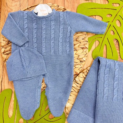  Saída de Maternidade Colors - Davi - Azul Jeans